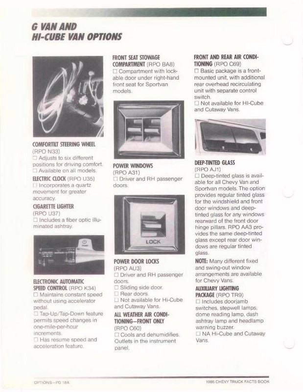1986 Chevrolet Truck Facts Brochure Page 72